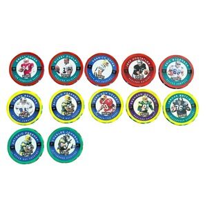 Playoff Chip Shot NFL Poker Chips Deion Sanders Jerome Bettis Multi 12pc 1997